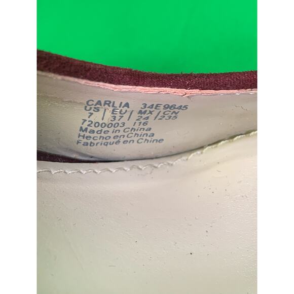 Calvin Klien Burgandy Chunky Heels Size 7 - Picture 7 of 9